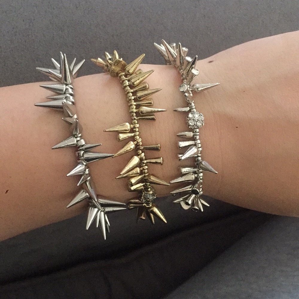 Studded bracelet.